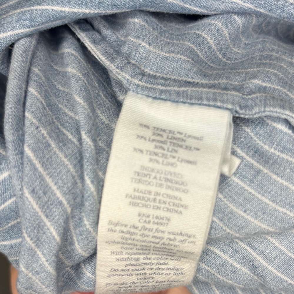 Faherty Light Blue Pinstripe Button-Up Shirt - Picture 4 of 6